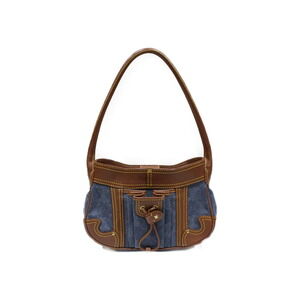 CELINE Macadam Denim Shoulder BagOne Hand BagDenim Leather